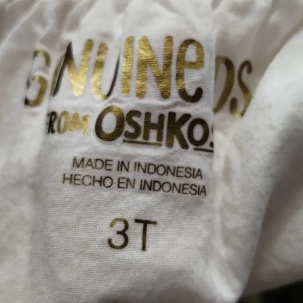 Vintage Osh Kosh Dress Kids 3T Embroidery Smocked Moon Sun Ruffle